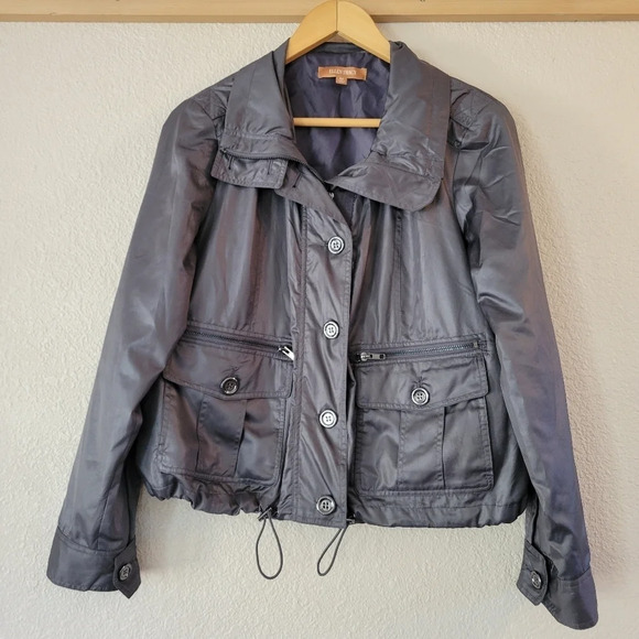 ELLEN TRACY Steel Grey Zipper Jacket Size Medium - Picture 1 of 6